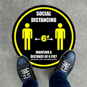 Distance Of 6ft Round Social Distancing Stickers