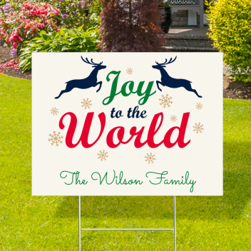 Personalized Joy To The World Christmas Yard Signs