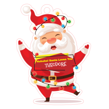 Personalized Message From Cheery Santa Ornaments