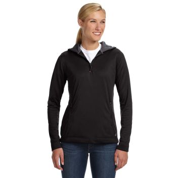 Russell Athletic Ladies Tech Fleece Quarter-zip Pullover Hood