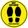 Next Customer Round Floor Stickers - Social Distancing