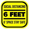 6ft Space Square Social Distancing Stickers - 6 Feet Apart