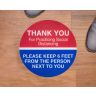 Thank You Round Social Distancing Stickers - 6 Ft Social Distance
