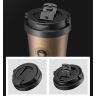 04_17 Oz. Custom Printed Travel Coffee Tumblers With Handle - Stainless Steel