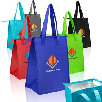 Full Color Zipper Insulated Lunch Tote Bags