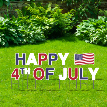 Pre-Packaged Happy 4th Of July Yard Letters