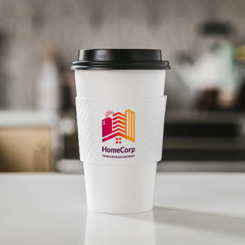 Custom Premium Embossed White Cup Sleeves