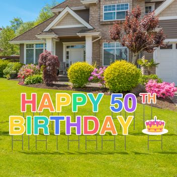 Pre-Packaged Happy 50th Birthday Yard Letters