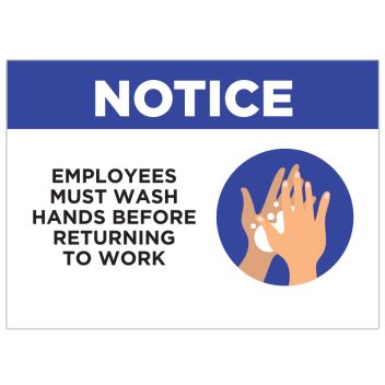 Employees Must Wash Hands Stickers
