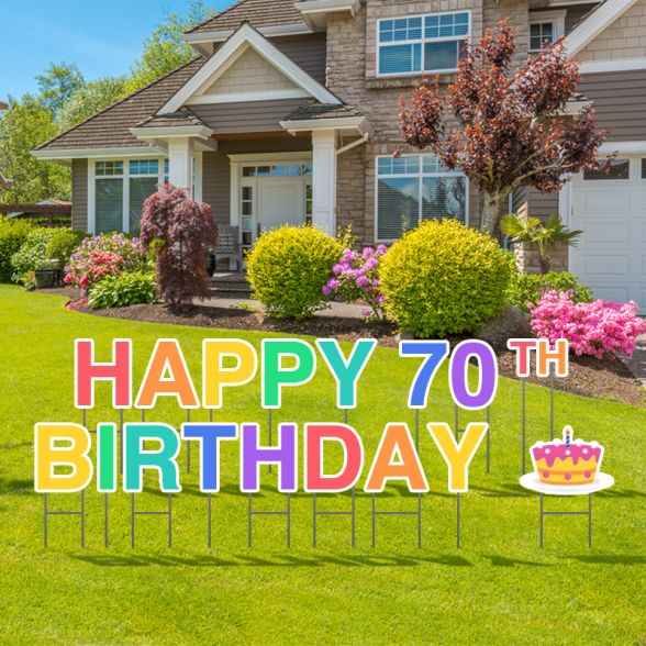 Pre-Packaged Happy 70th Birthday Yard Letters