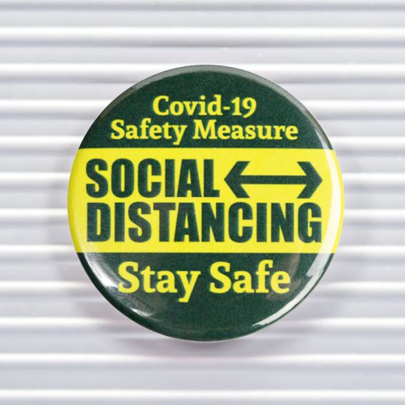 Safety Measure Social Distancing Pin Buttons
