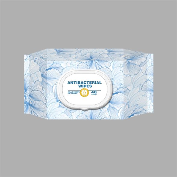 Alcohol Free Antibacterial Wet Wipes In Resealable Pouch - 40 Count