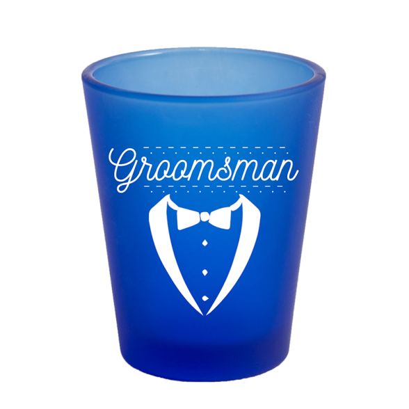 Customized Frosted Blue Shot Glass- 1.75 Oz.