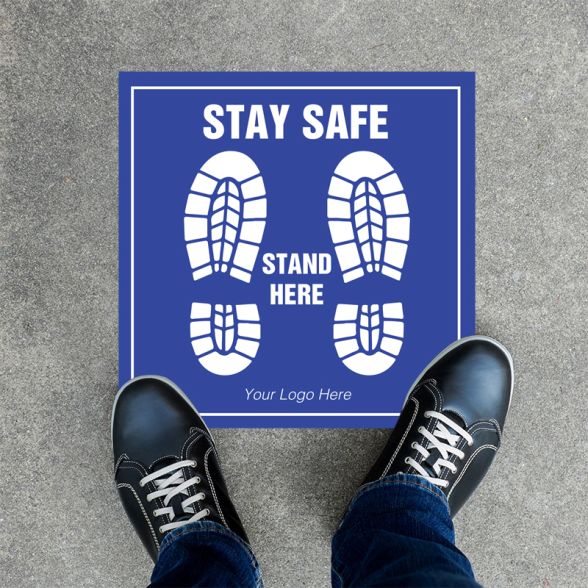 Stay Safe Social Distancing Square Floor Decals