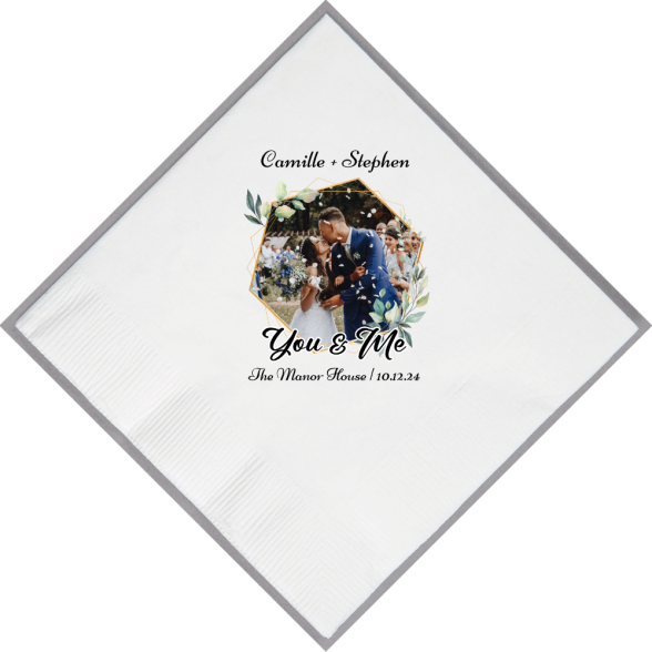 Personalized Photo You And Me Classic Wedding Premium Full Color Napkins