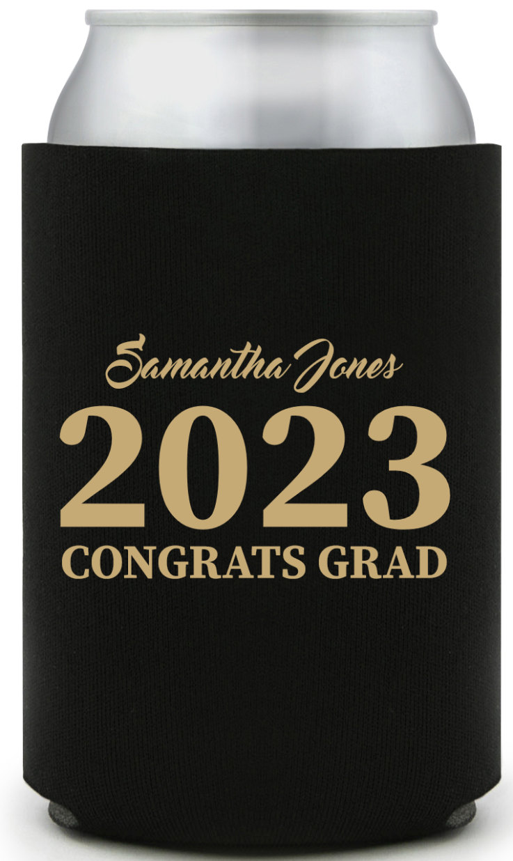 Personalized Cheers And Beers Graduation Full Color Can Coolers