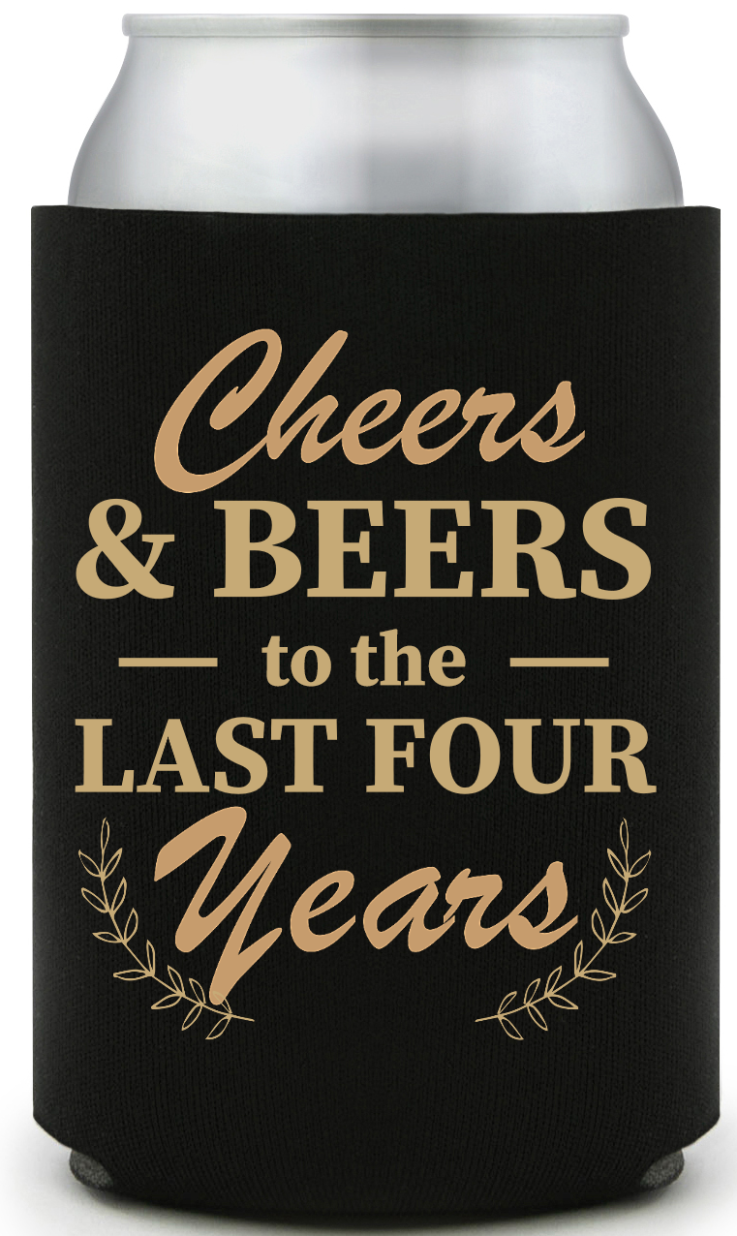 Personalized Cheers And Beers Graduation Full Color Can Coolers