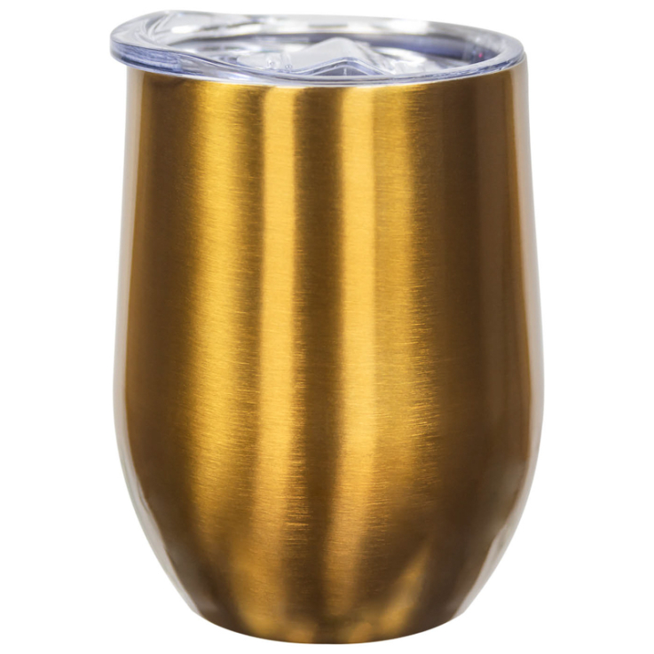 12 Oz. Laser Engraved Stainless Steel Wine Tumblers Gold Blank - Travel Mugs