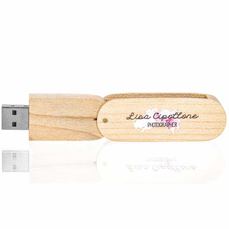 Custom Wood Swivel USB Flash Drives - Wood Usb