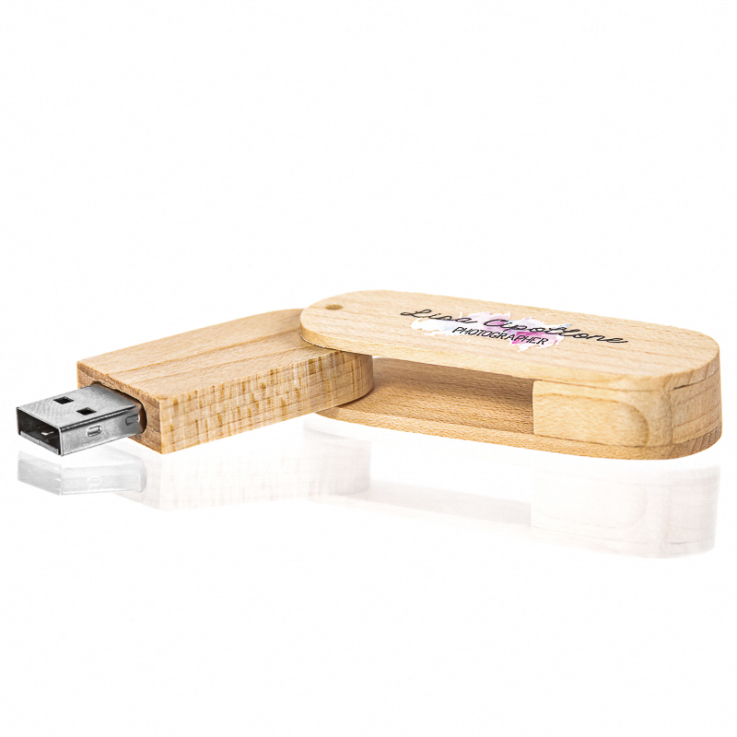 Custom Wood Swivel USB Flash Drives - Personal