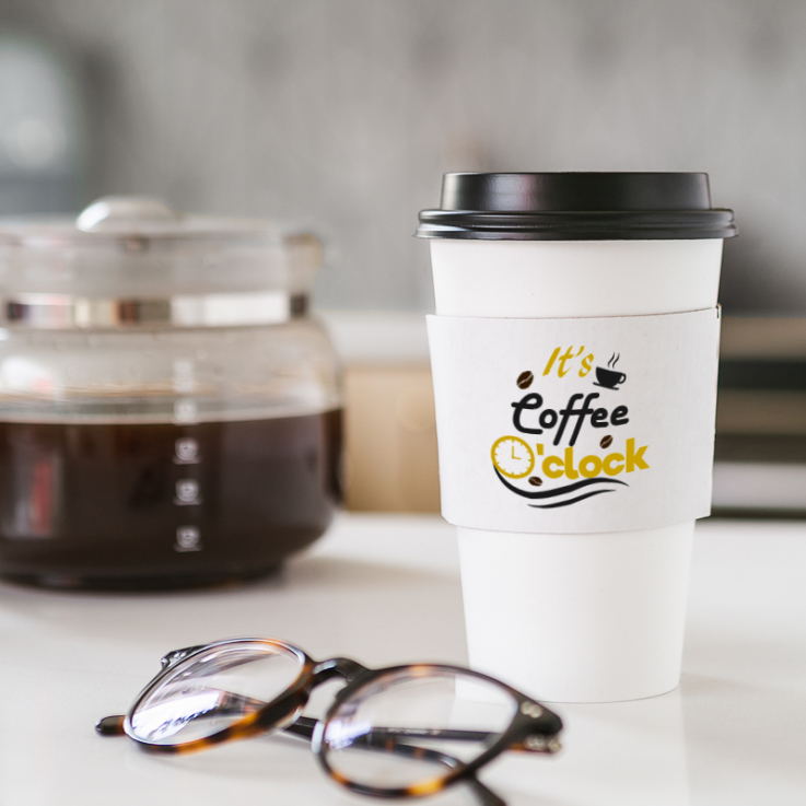 Custom Traditional White Cup Sleeves - Paper Cup Sleeves