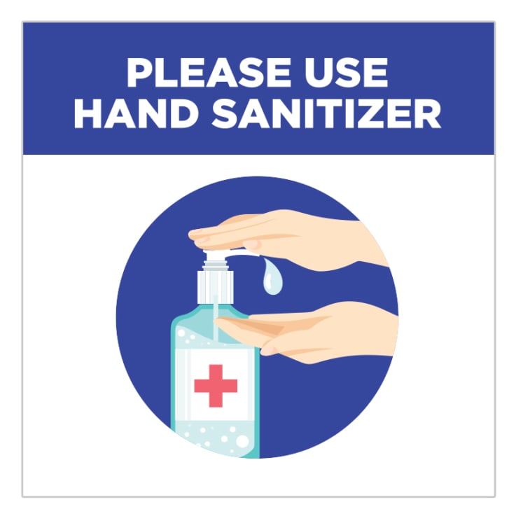 Please Use Hand Sanitizer Stickers - 6ft Apart