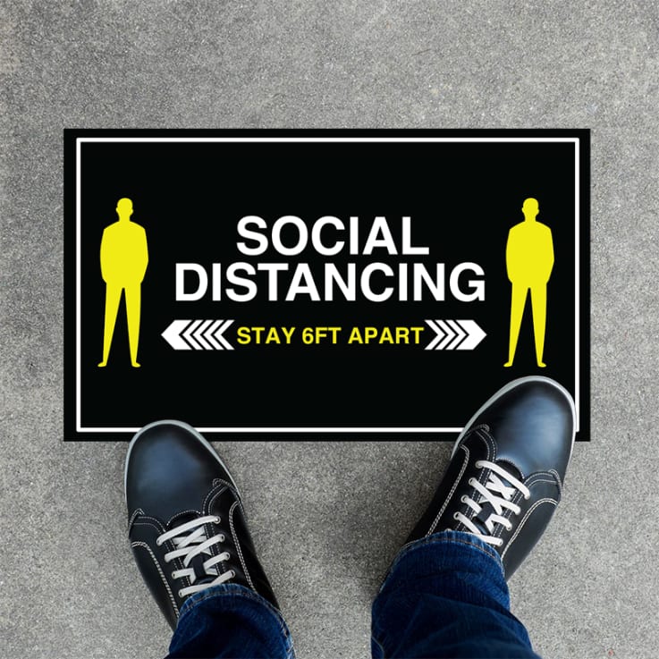 Stay Apart Rectangle Social Distancing Stickers - 6 Feet Apart
