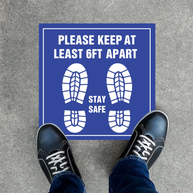 Stay Safe Square Floor Decals - 