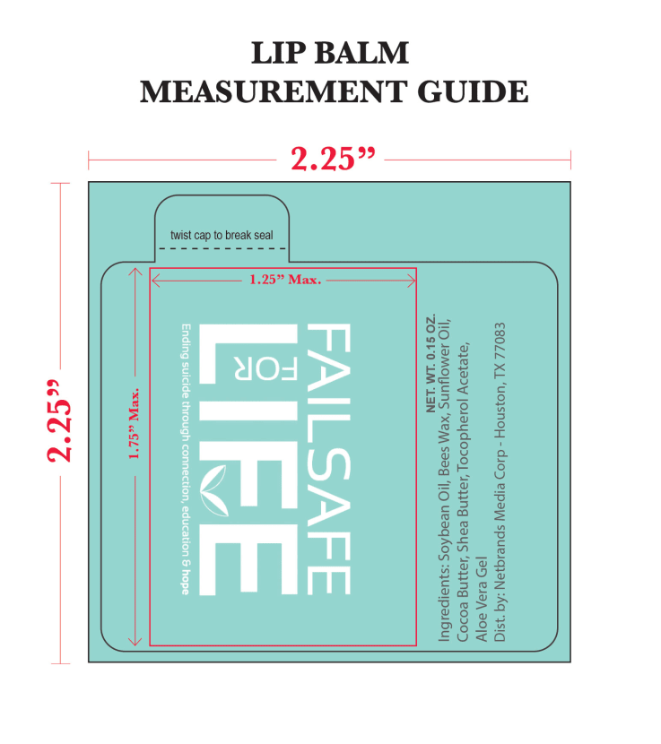 1  Lip Balm Label Measurement Guide - Sunscreen