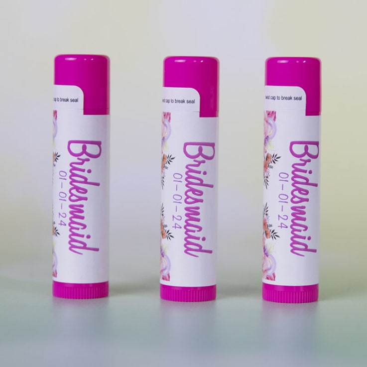 Hot Pink Natural Beeswax Lip Balm with Full Imprint Colors - Skin Care