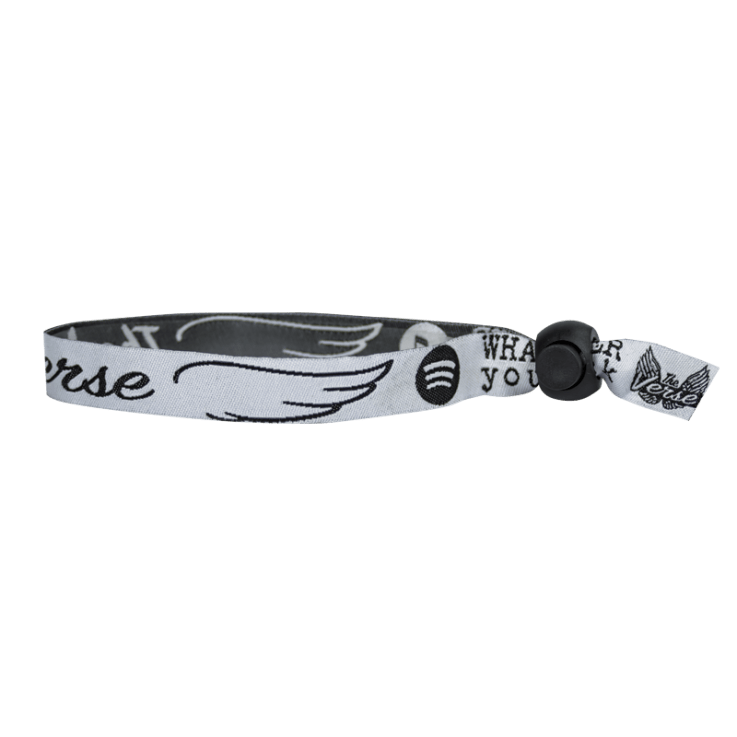 Custom Woven Cloth Wristbands with Adjustable Round Spring - 