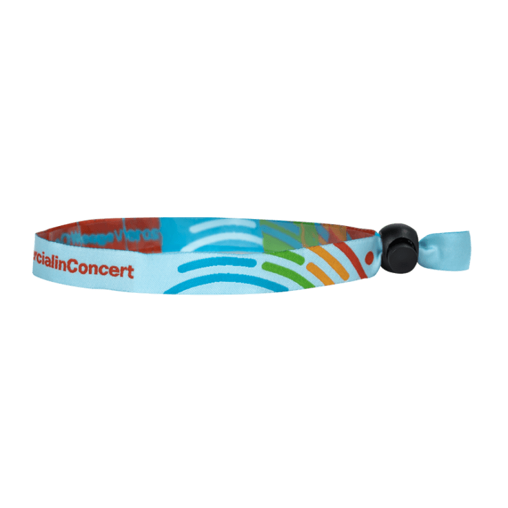 Custom Woven Cloth Wristbands with Adjustable Round Spring - 