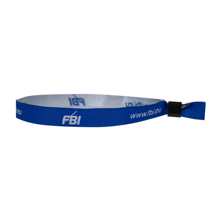 Custom Woven Cloth Wristbands with Flat One - Way Secure Locking - 