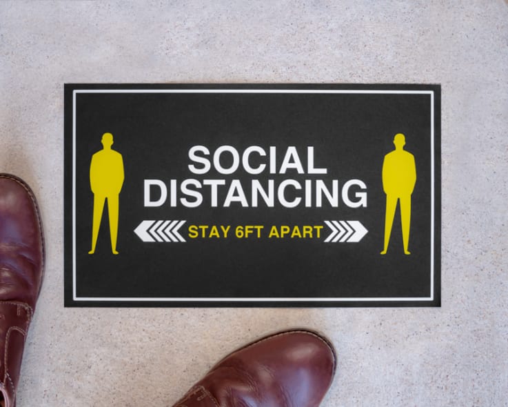 Stay Apart Rectangle Social Distancing Stickers - 6 Ft Social Distance