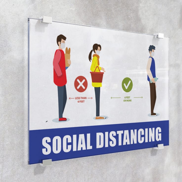 Social Distancing Infographic Stickers - 6ft Social Distancing