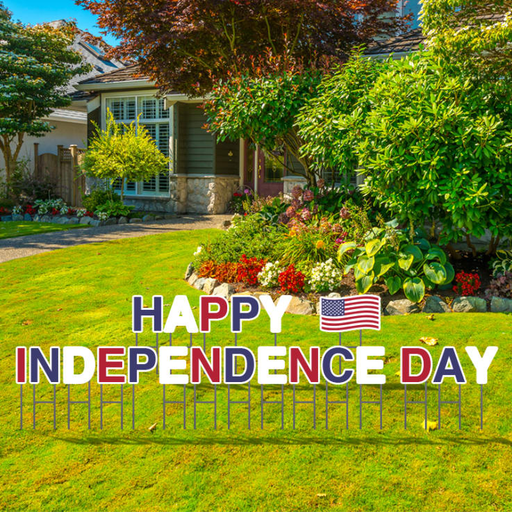 Pre-Packaged Happy Independence Day Yard Letters - Independence