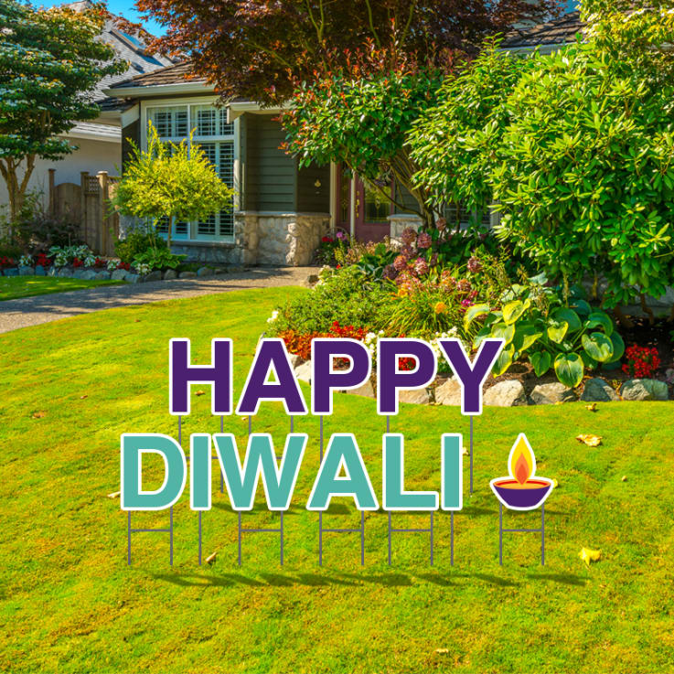 Pre-Packaged Happy Diwali Yard Letters - Happy Diwali