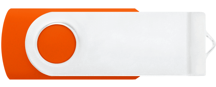 Orange 021 - White - Flash Drive