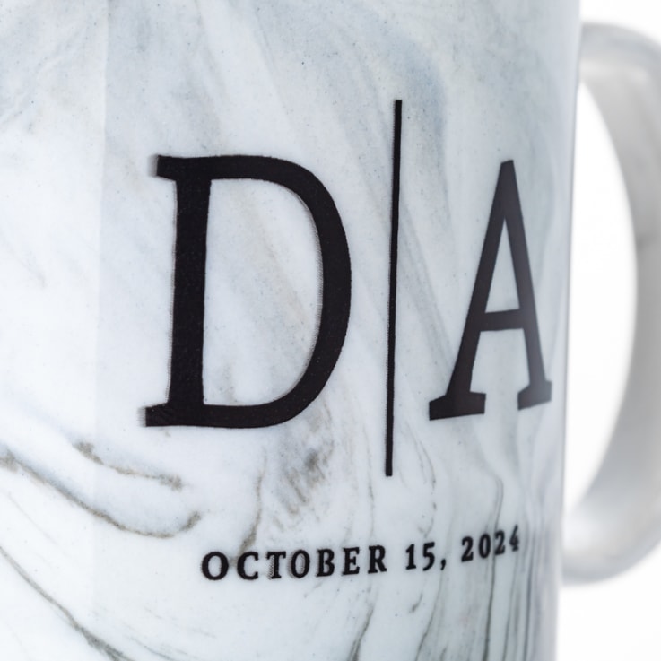 11oz Marble Coffee Mugs - Grey Details - Sublimation