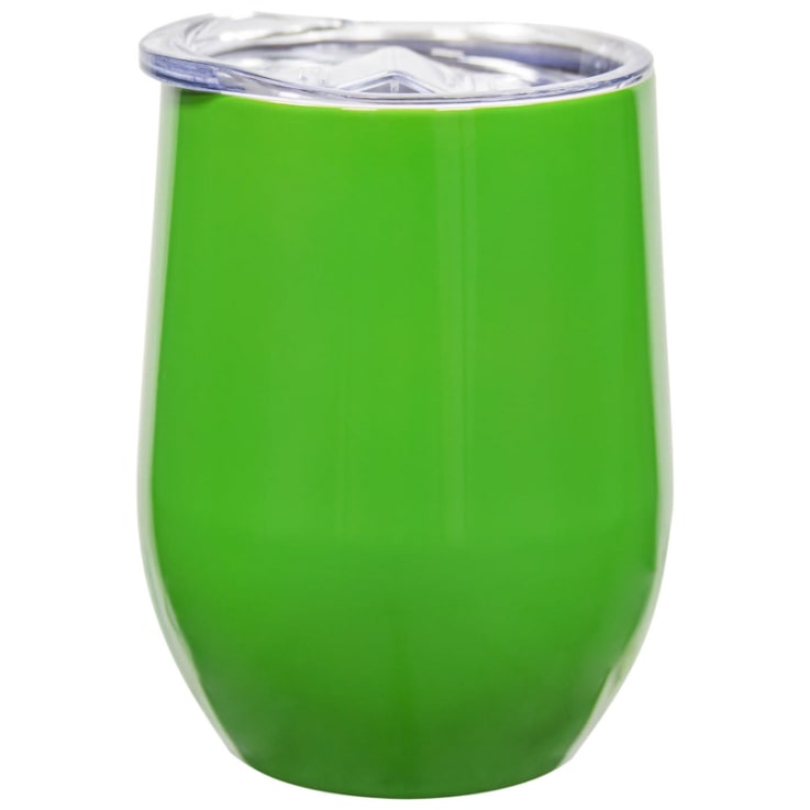 12 Oz. Laser Engraved Stainless Steel Wine Tumblers Green Blank - Drinkware
