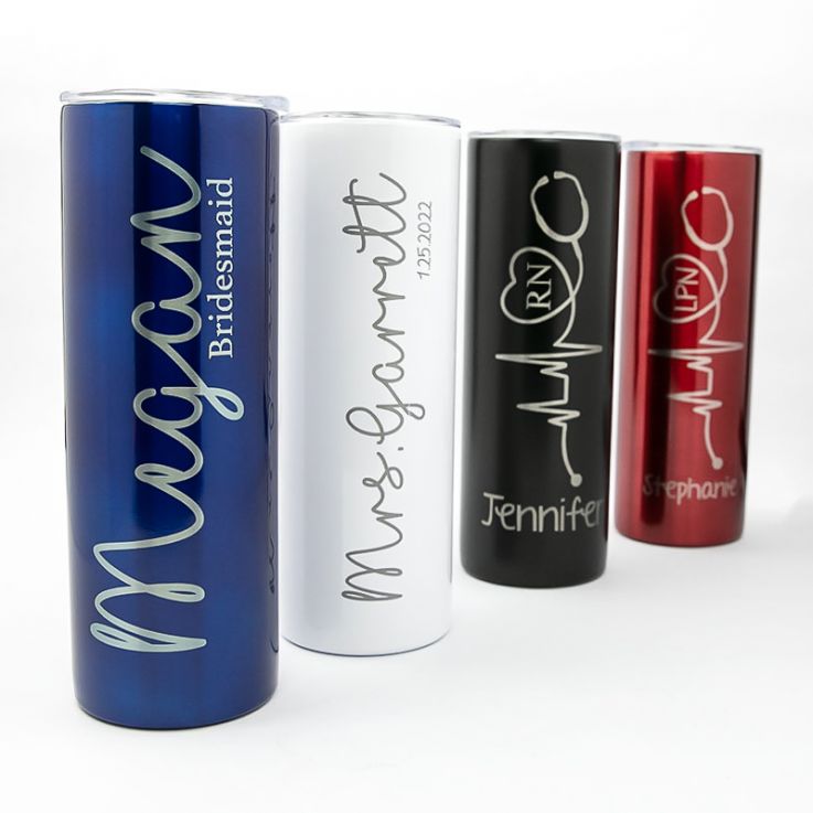 20 Oz. Laser Engraved Stainless Steel Tumblers - Stainless Steel