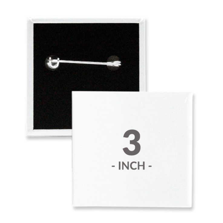 3 X 3 Inch Square Custom Buttons - Imprint Buttons