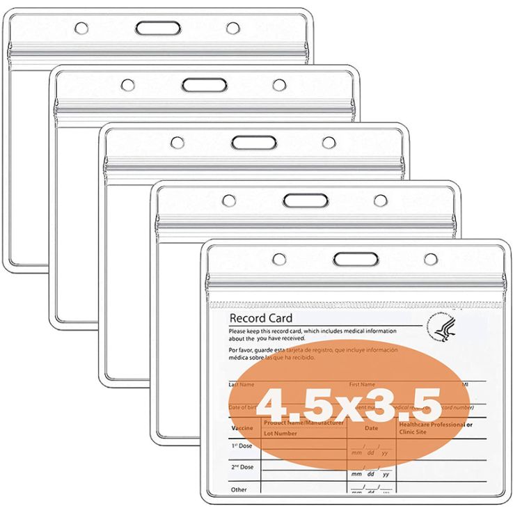 4.5 X 3.5 Inch Multi-Purpose Vaccination Record Card Holders - Vaccination Card