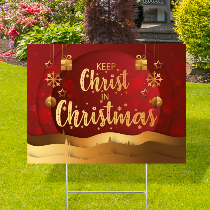 Keep Christ In Christmas Yard Signs - Santa
