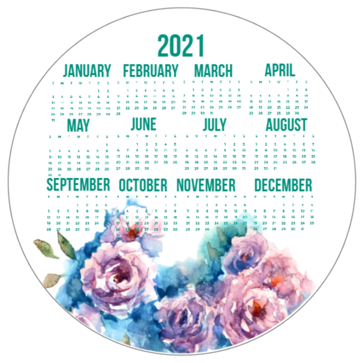 Mouse Pad Calendar 2021 #124134 - Imprint Mouse Pads