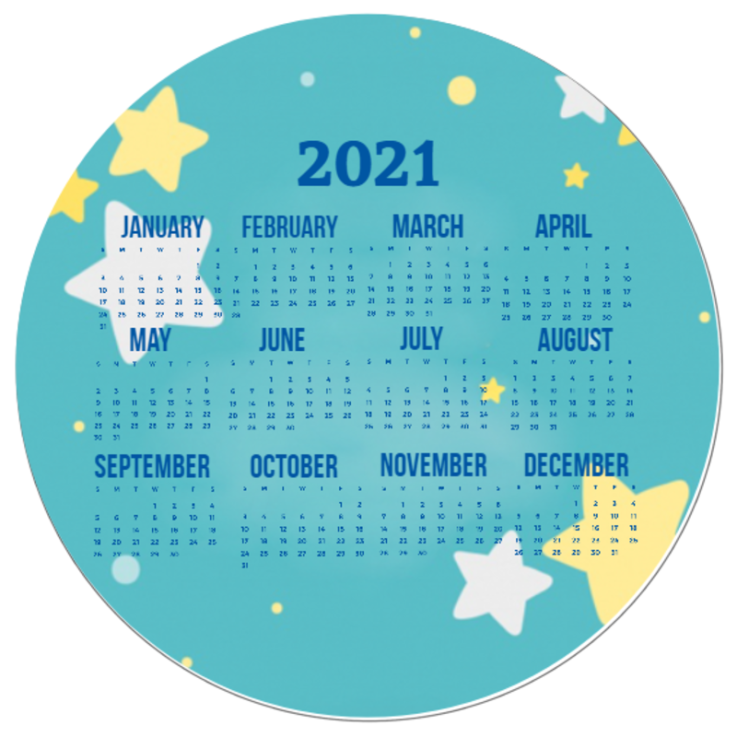 Mouse Pad Calendar 2021 #124550 - Calendar