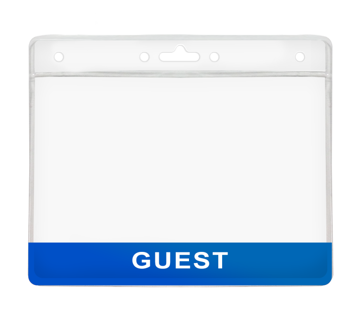 Guest - Blue - Pre Printed Badge Holder