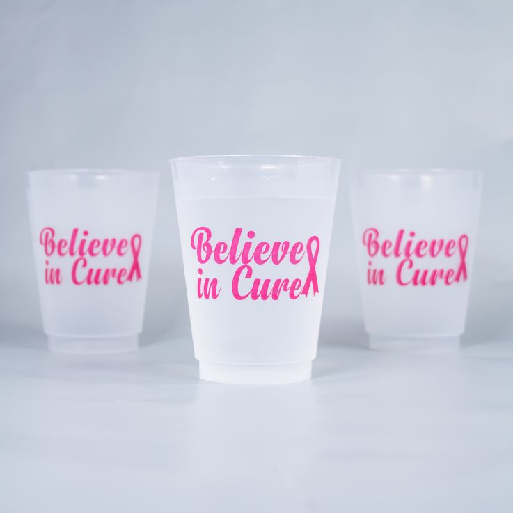 16 oz Frosted Cup with Pink Imprint Color - 