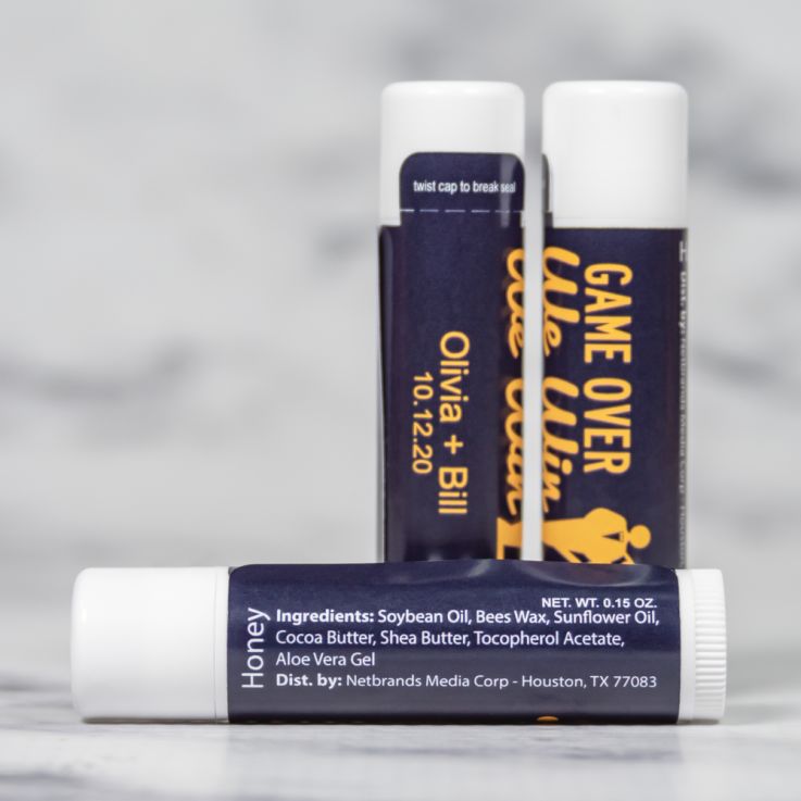 White Flavored Beeswax Lip Balm with One Imprint Color - Lip