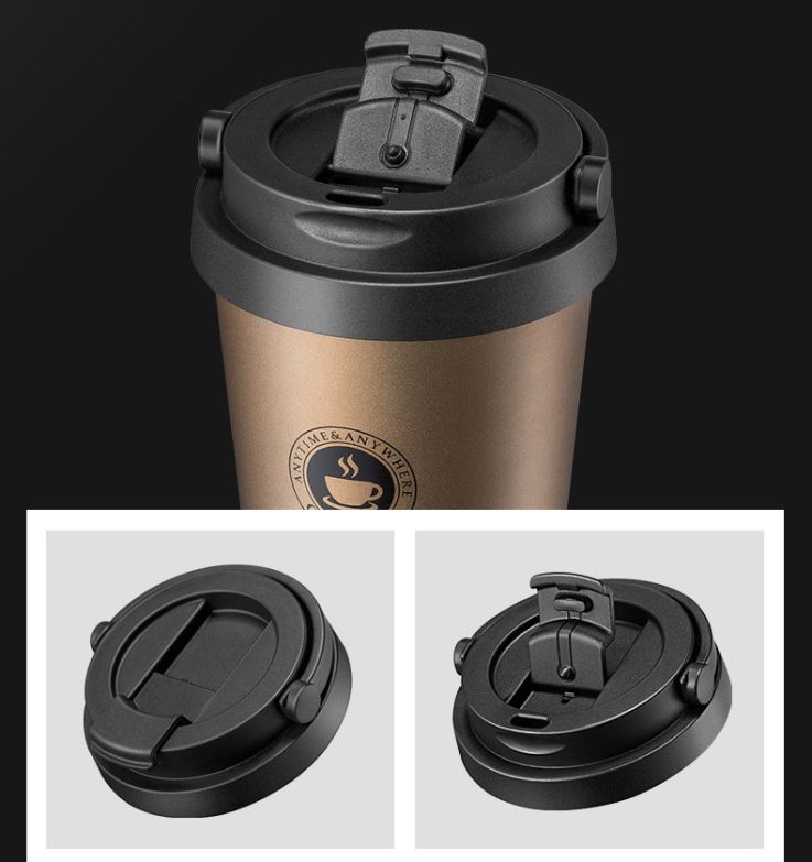 04_17 Oz. Custom Printed Travel Coffee Tumblers With Handle - Laser Engraved